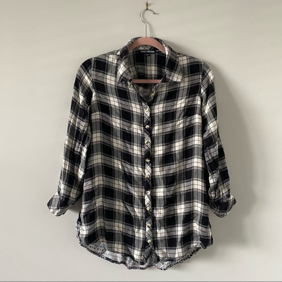 Tolani Tops - Tolani Collection Plaid Button-Down Shirt